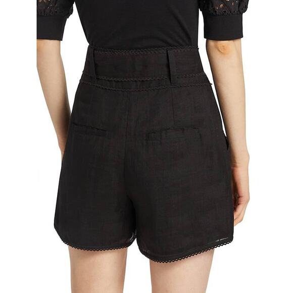 Veronica Beard Hobbes Belted Shorts in Black 4 - Picture 4 of 6